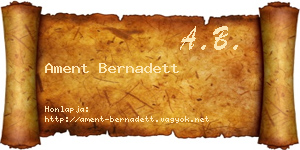 Ament Bernadett névjegykártya