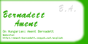bernadett ament business card